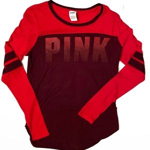 PINK VS Long Sleeve Shirt Red & Maroon